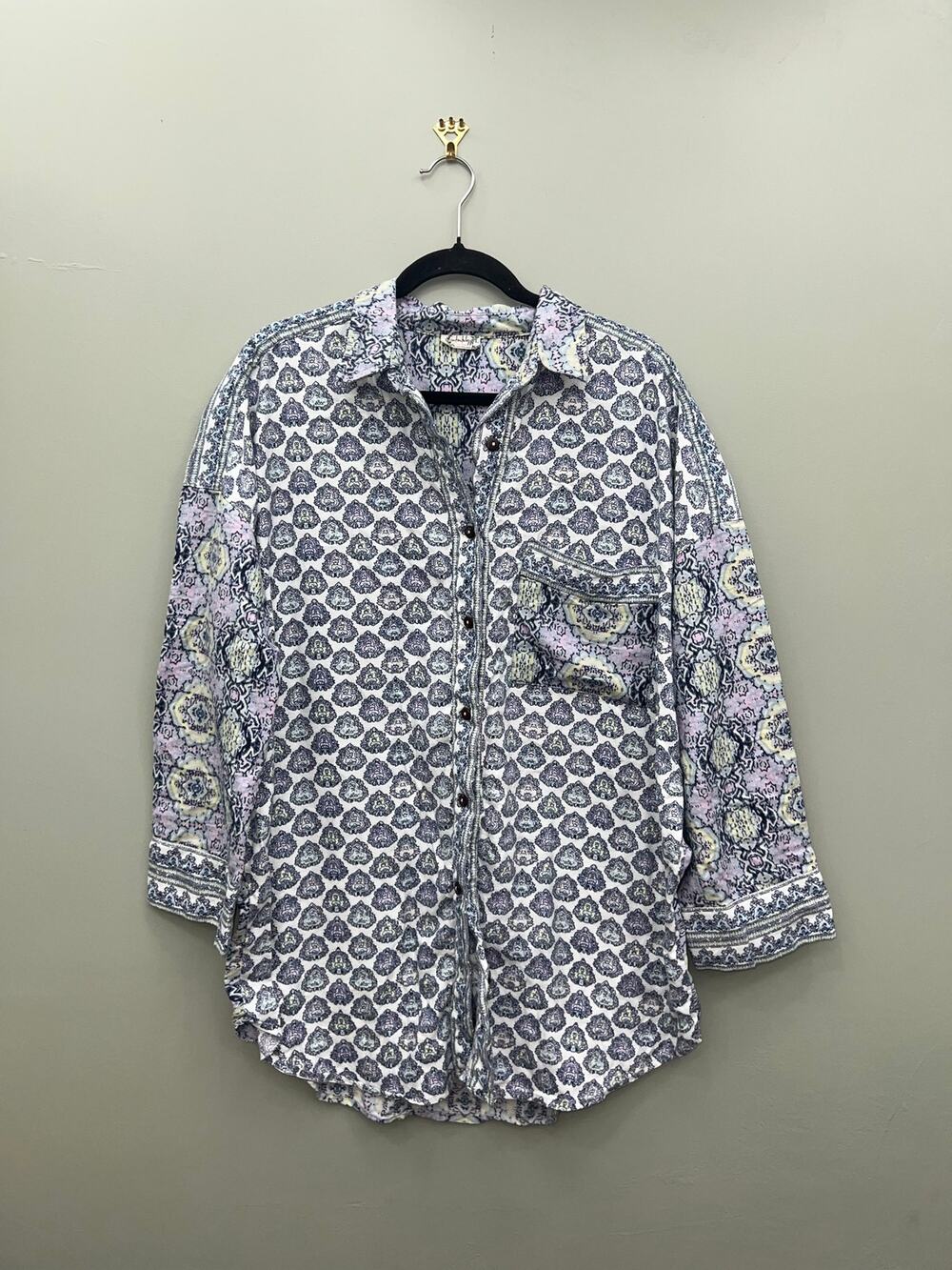 Intimately Free People Pajama Top Boho Sleep Shirt Small Soft Modal Cotton